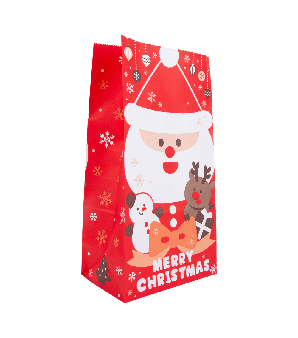 Square Bottom Bag – Smiling Santa, (3 pcs)