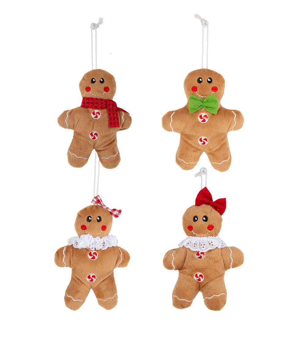 Fabric Ornament – Gingerbread, Assorted (1 pc)