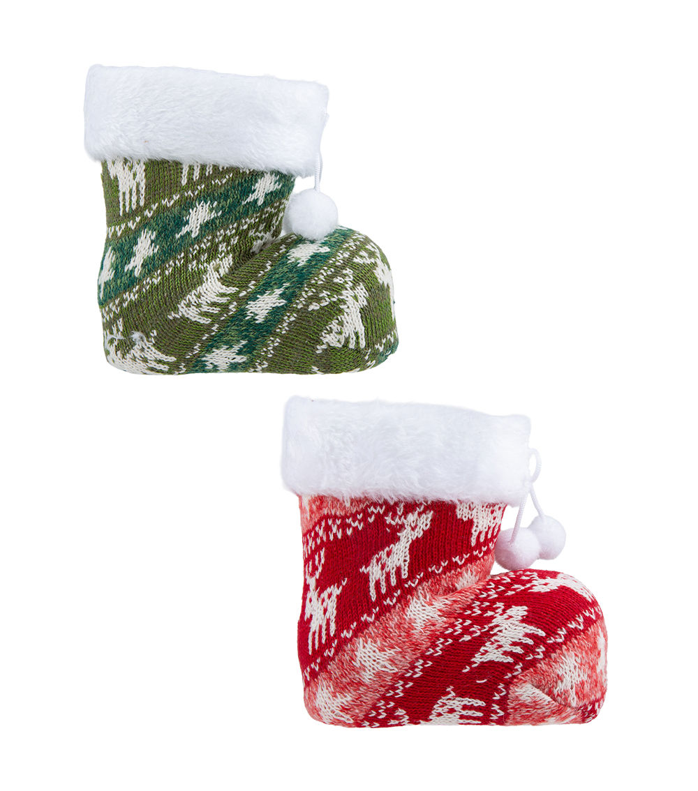 Santa Boots – Knitted Design, Assorted (1 pc)