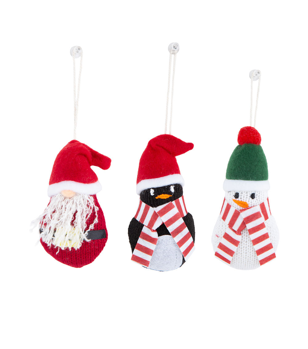 Fabric Ornament – Knit Christmas Character, Assorted (1 pc)