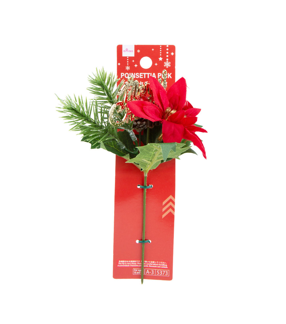 Poinsettia Pick – Assorted (1 pc)