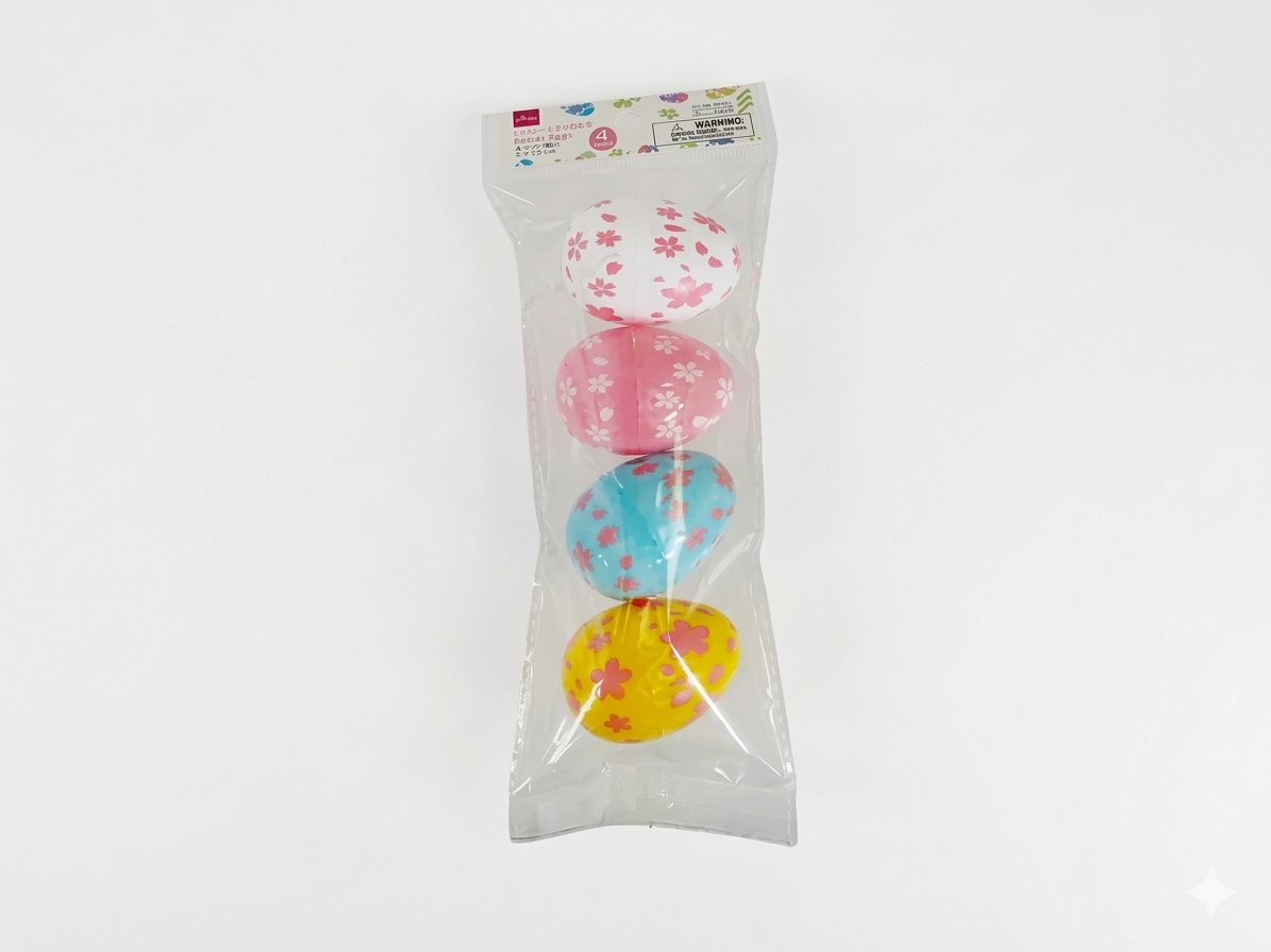 Easter Eggs – Cherry Blossom Design, 4 pcs Festive Set