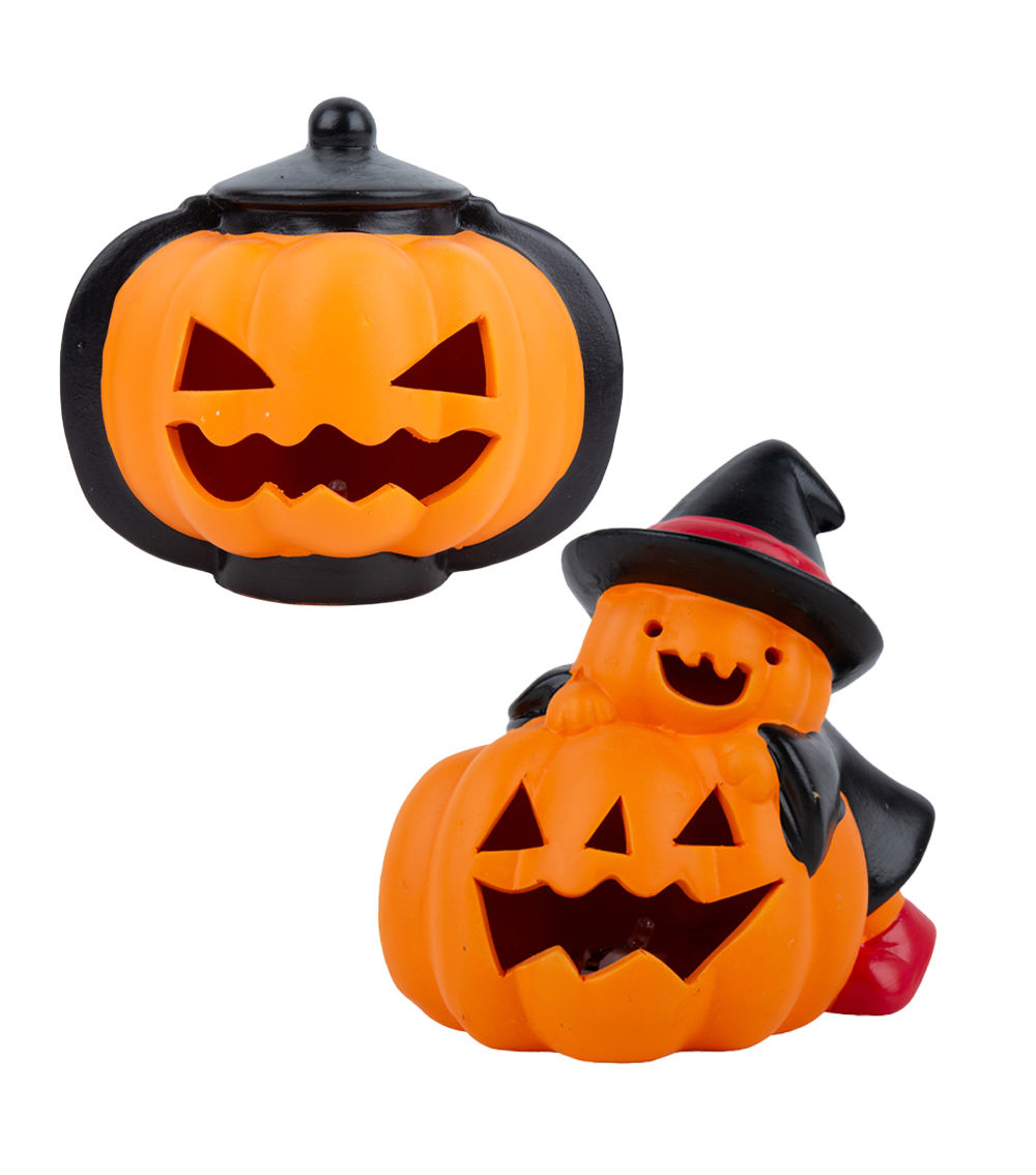 Halloween LED Pumpkin Ornament – Assorted (1 Pc)