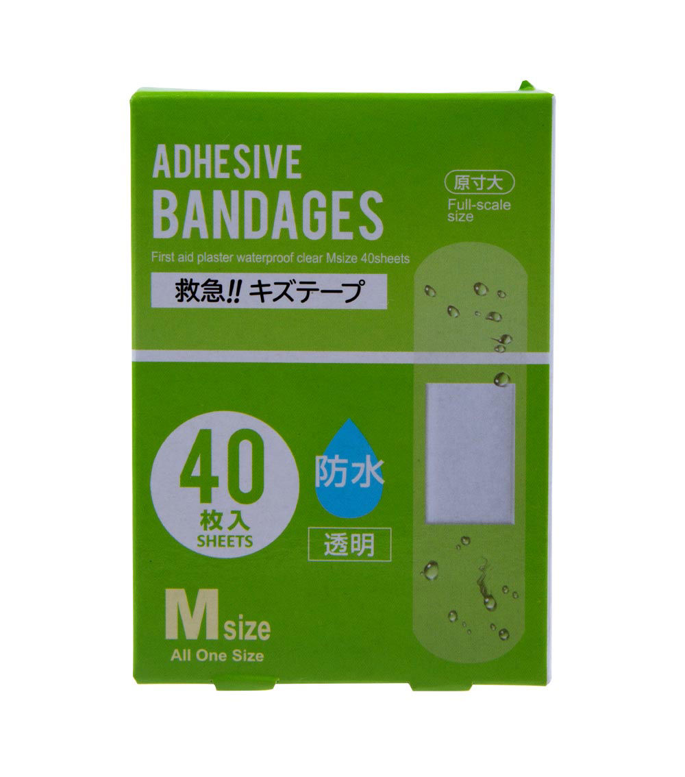 Waterproof First Aid Plaster, Clear (40 Sheets)
