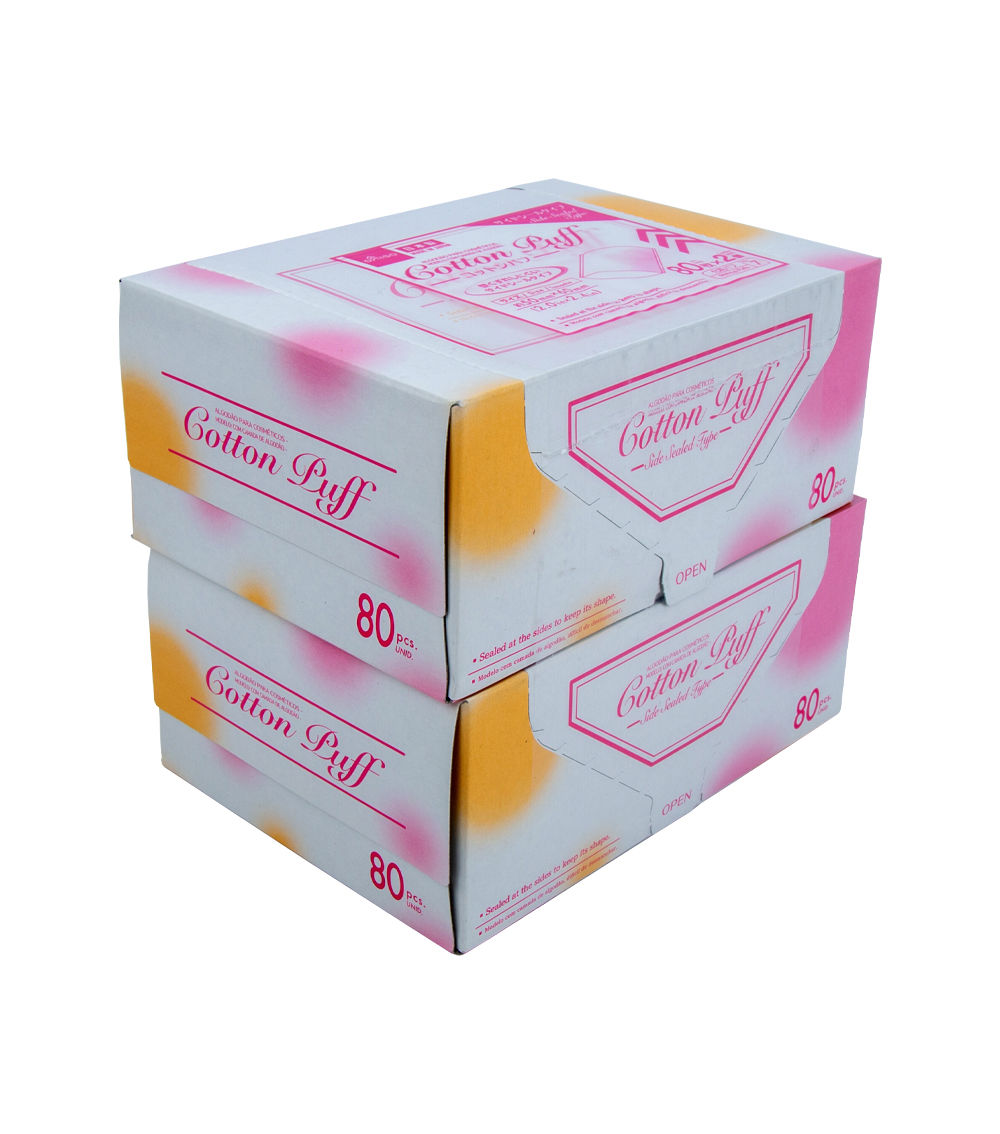 Cotton Puffs – Side Sealed Type – 80 Pcs (2 Containers)