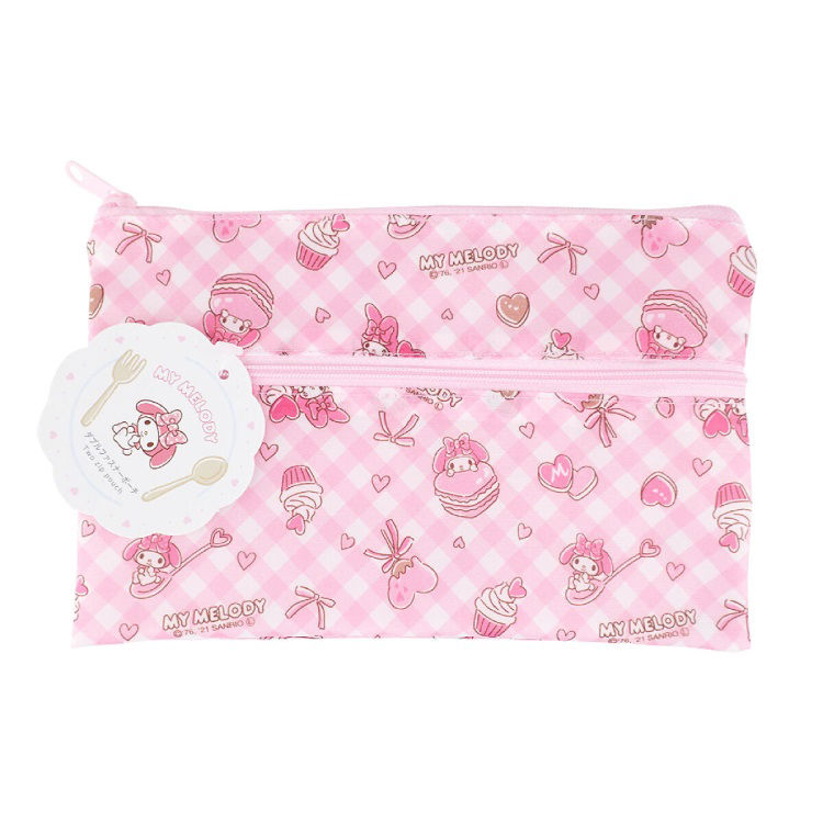 My Melody Double-Zipper Nylon Pouch – Pink