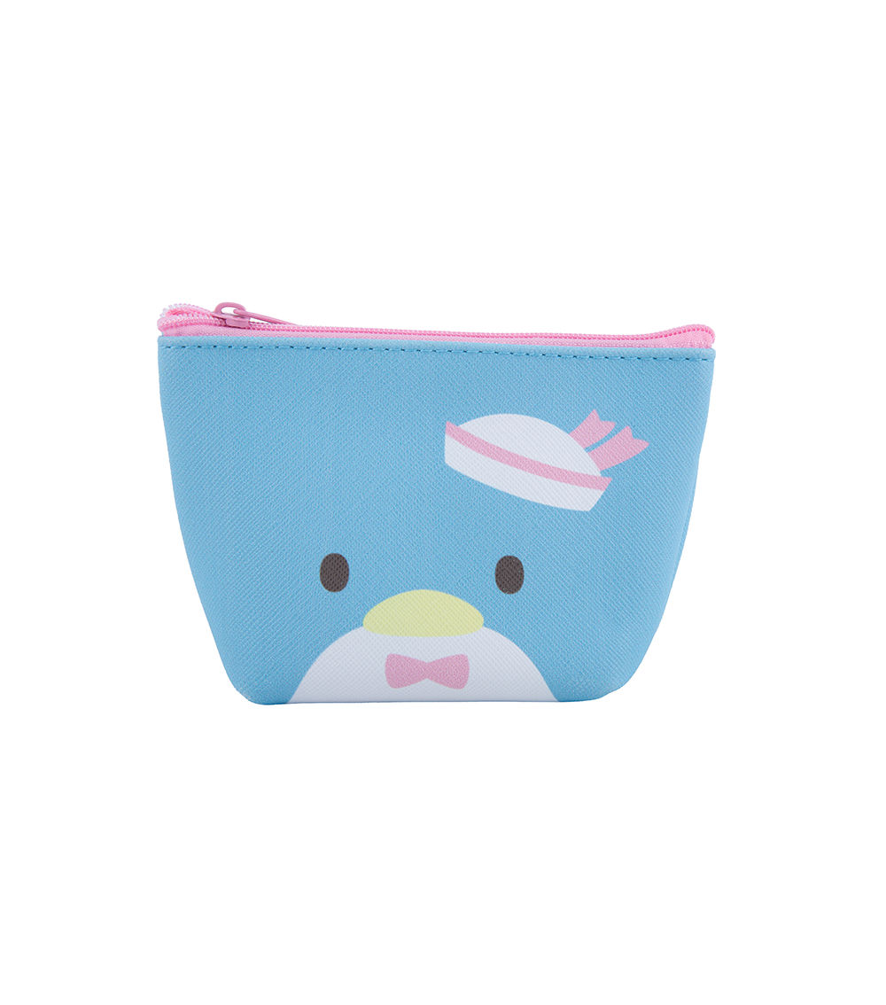 Tuxedosam Face Boat Shape Mini Pouch, Light Blue & Pink
