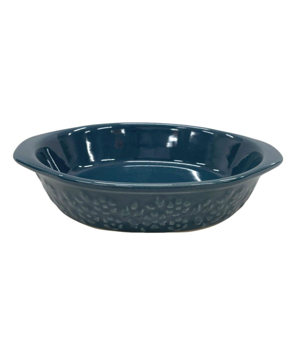 Flower Relief Oval Ceramic Bakeware – Navy