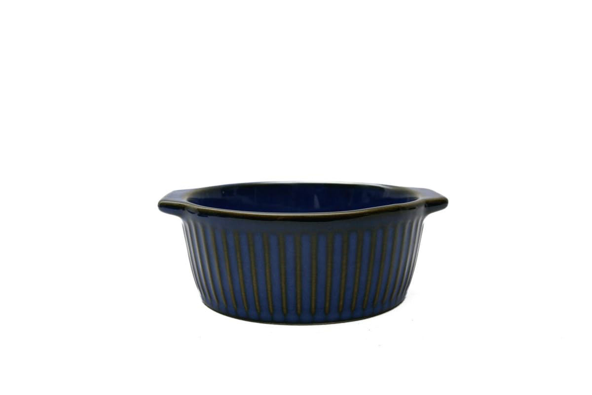 Stripe Emboss Round Bakeware – Navy