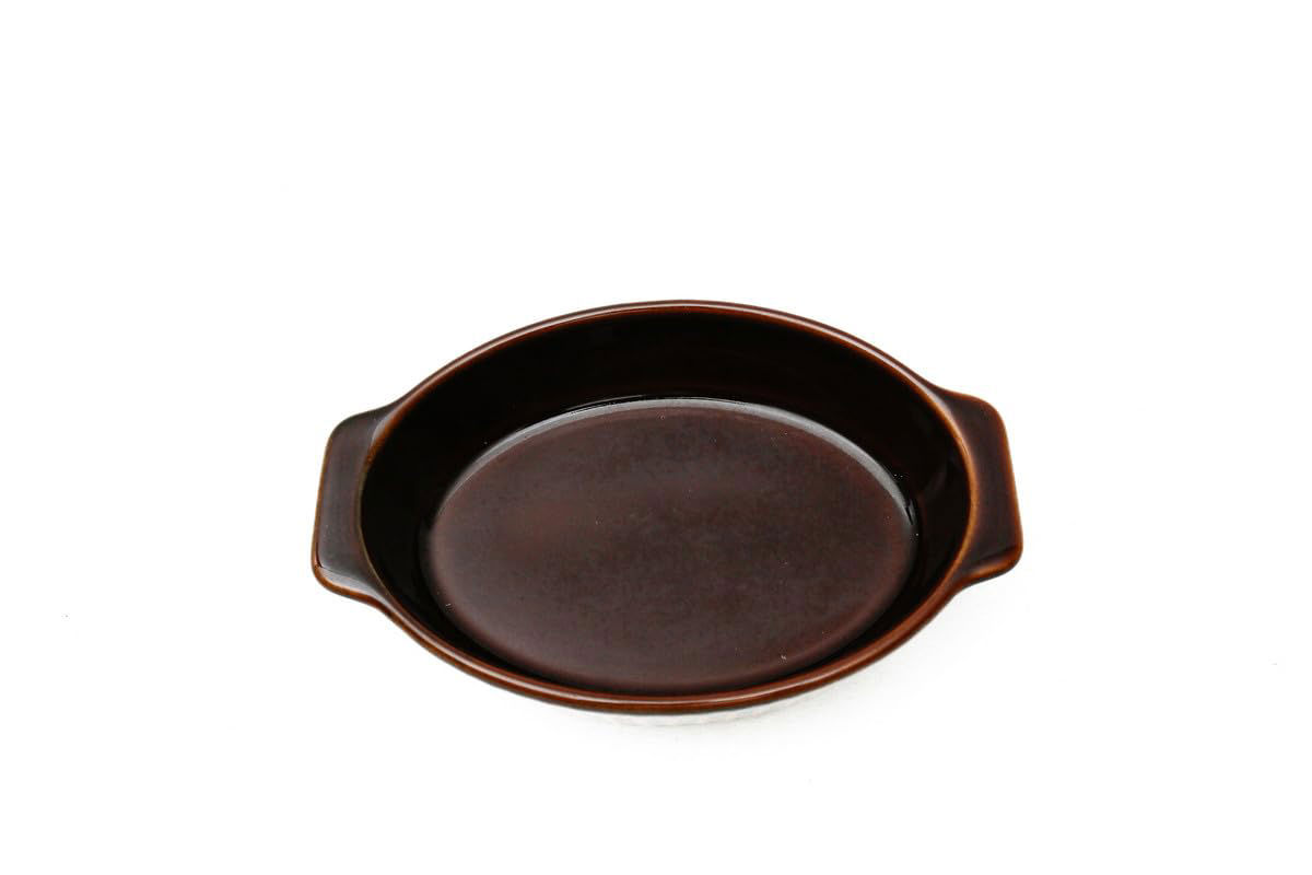 Shaved embossed oval bakeware Brown