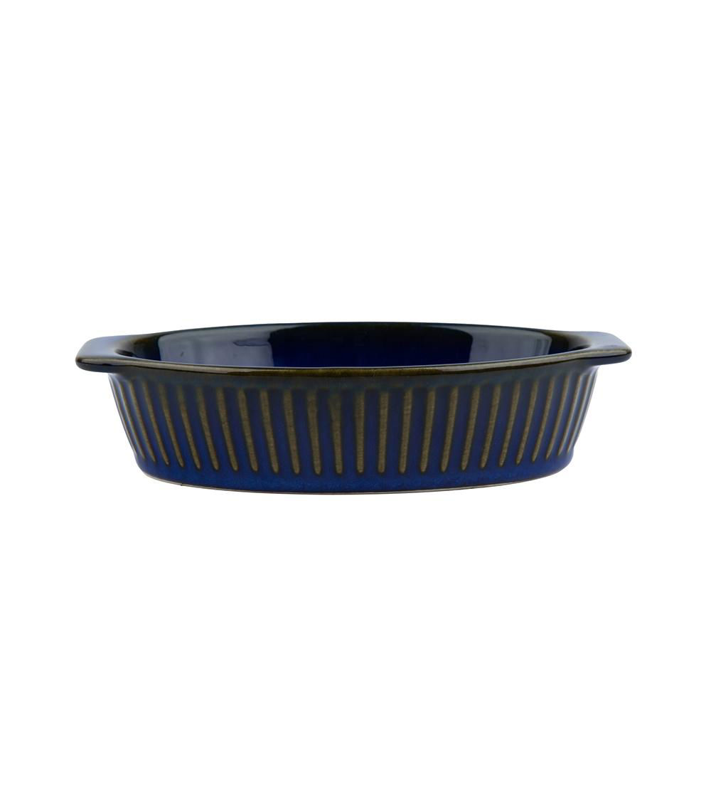 Stripe Emboss Oval Bakeware, Navy