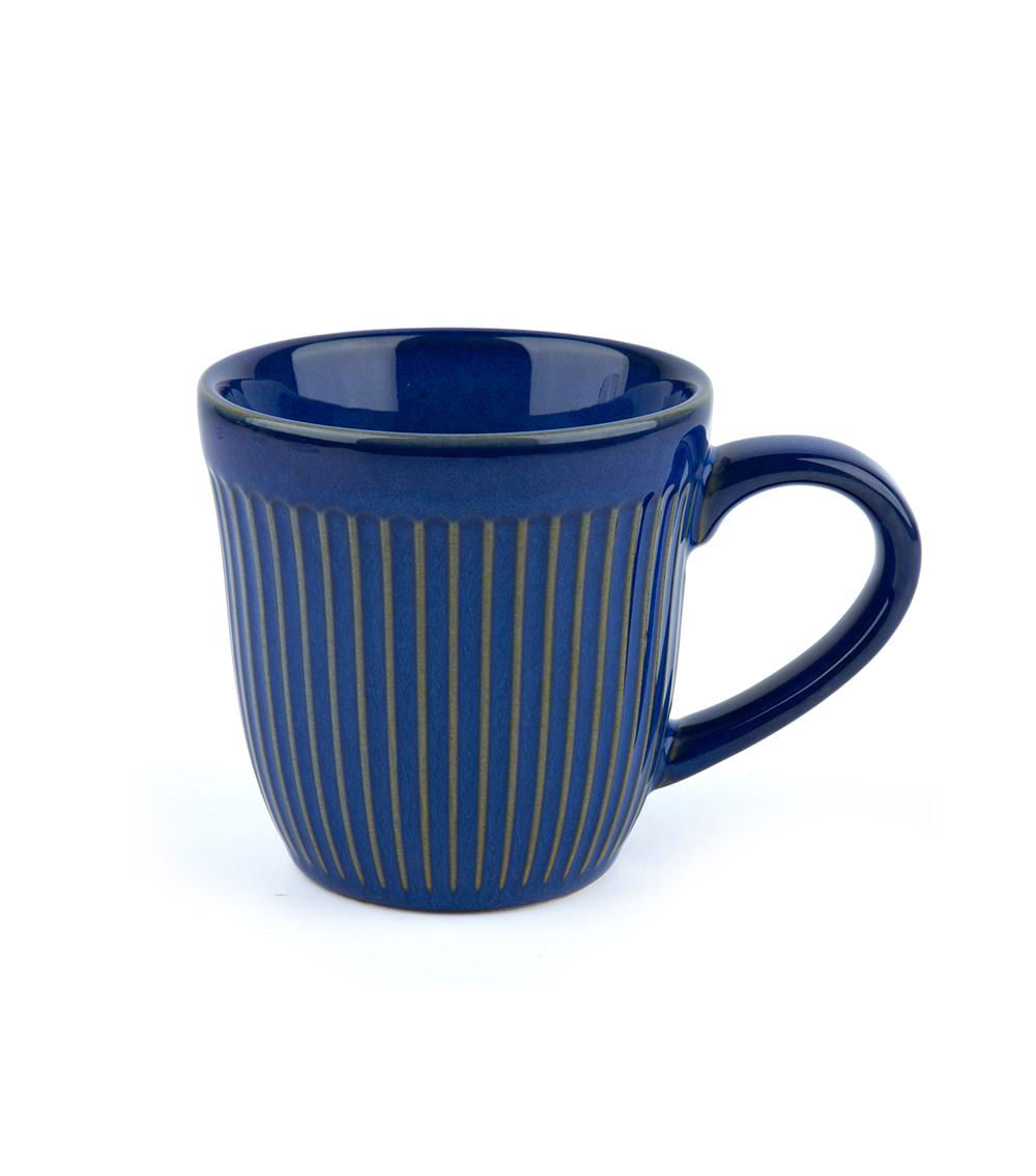 Stripe Emboss Mug, Navy