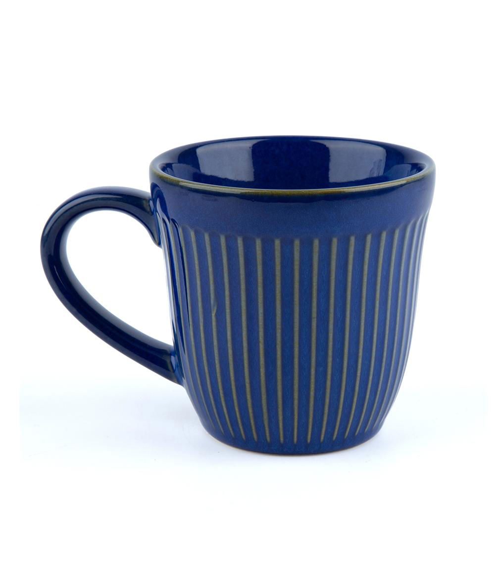 Stripe Emboss Mug, Navy