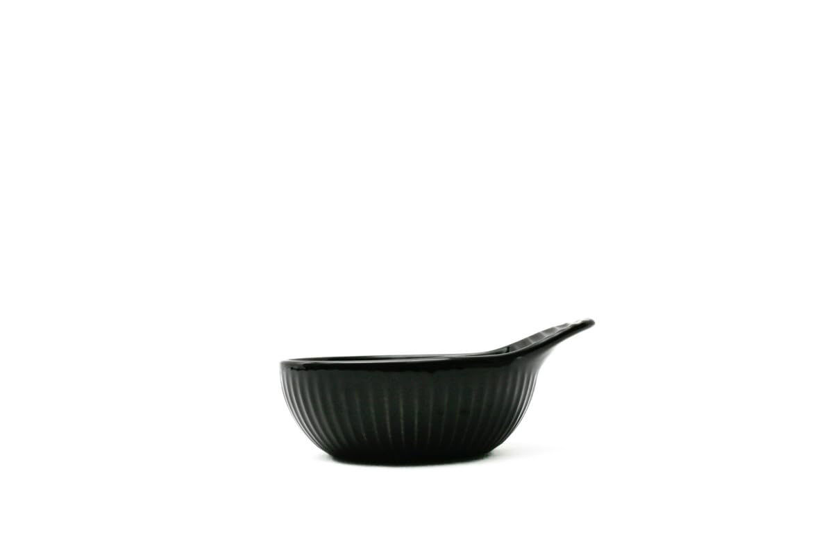 Stripe Embossed Tonkotsu Bowl – Black
