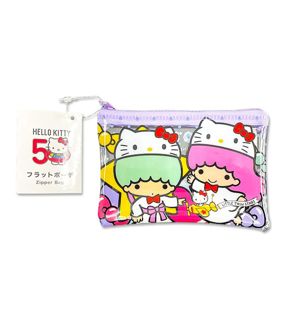 Little Twin Stars 50th Anniversary Flat Pouch–Light Purple