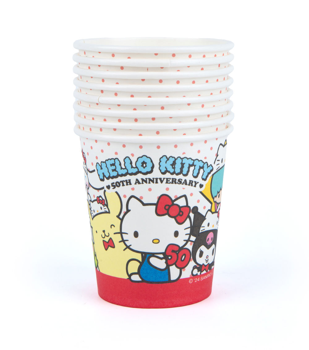 Sanrio Characters Paper Cup, White & Red (8 pcs)