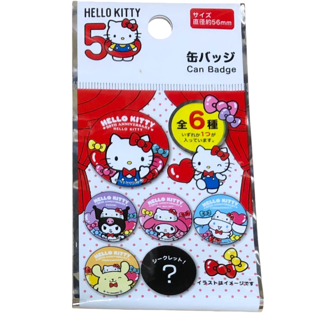 Hello Kitty Can Badge – Sanrio Characters 50th Anniversary