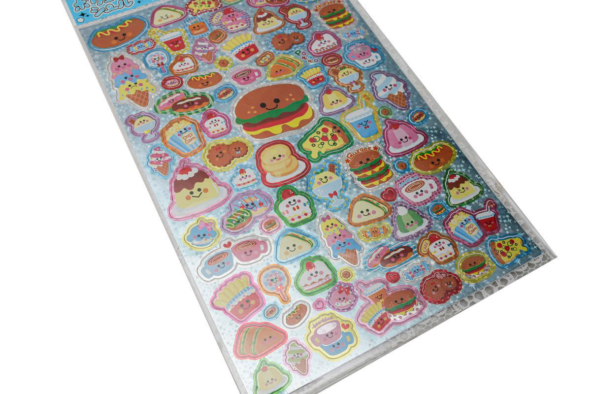 Kawaii Puffy Stickers – Food Theme