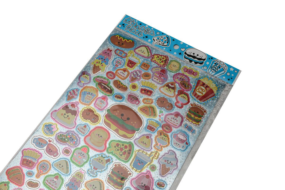 Kawaii Puffy Stickers – Food Theme