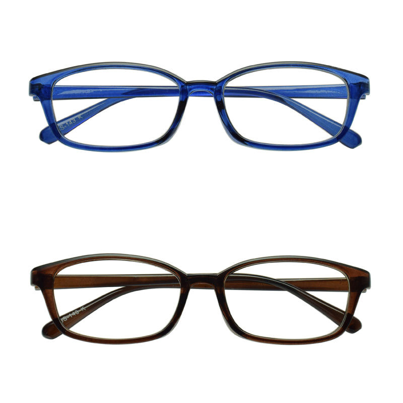 Rectangular Reading Glasses – (Blue & Brown)