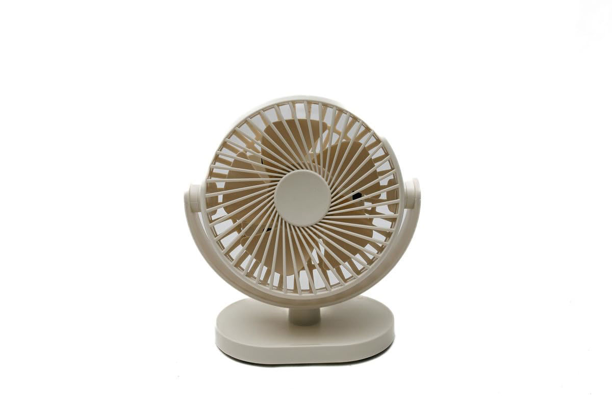 Rechargeable Desk Mini Electric Fan, Ivory