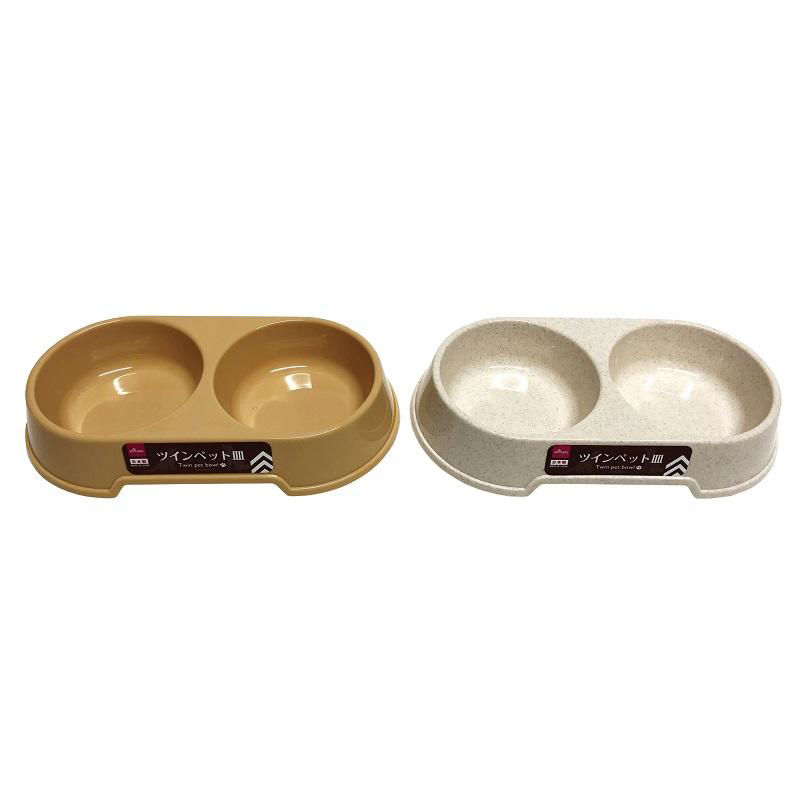 Double Pet Feeding Bowl for Dogs and Cats, Assorted (1Pc)