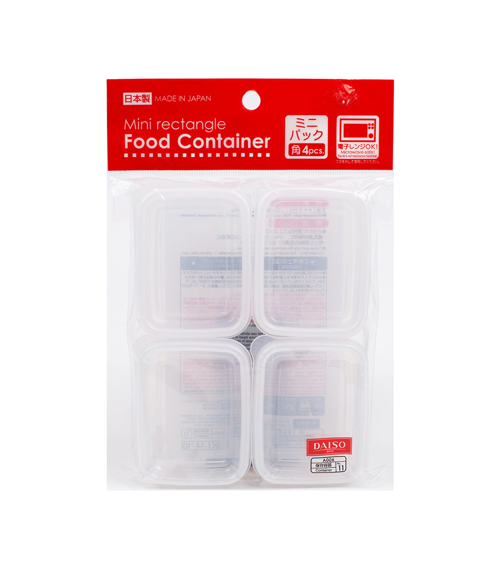 Mini Rectangle Food Container – 4 Pieces (100ml each)