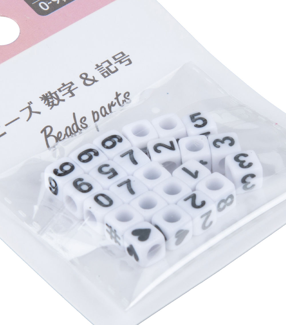 Number & Symbol Beads, Assorted (24 pcs)