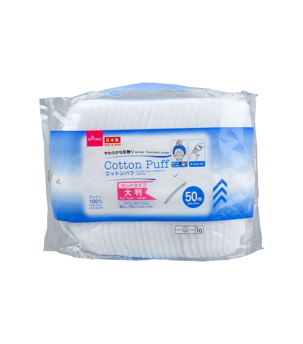 Large Cut Cotton Puffs – Off-White (50 Sheets)
