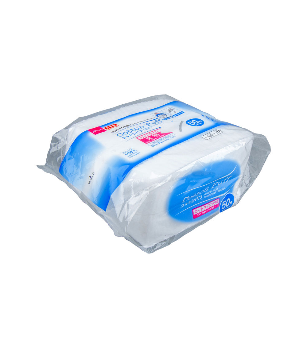 Large Cut Cotton Puffs – Off-White (50 Sheets)