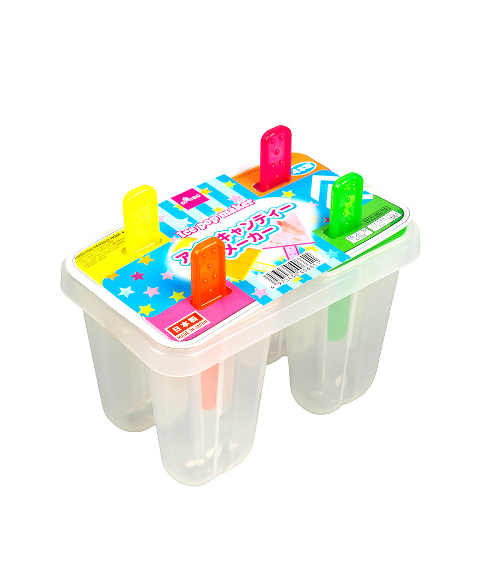 Ice Pop Maker Set – 4-Cavity Mold with Colorful Sticks