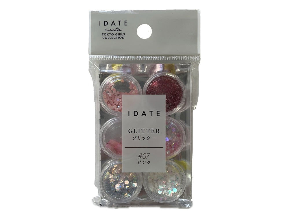 IDATE Glitter Set – 6-Piece Nail & Craft Glitter – #07 Pink