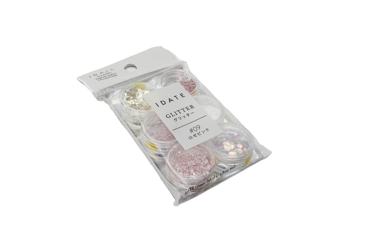 6-Piece Glitter Set – Assorted Pink & Metallic Tones for Nai