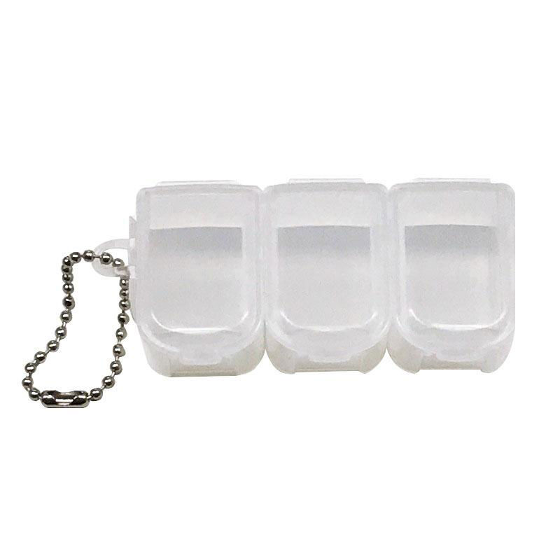 Pill case, triple type (with chain)