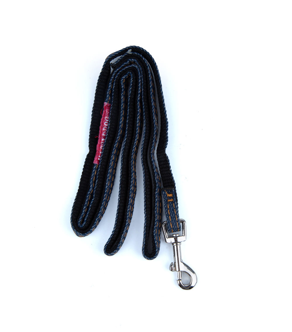 Small Dog Leash Denim Blue – Durable Pet Walking Lead