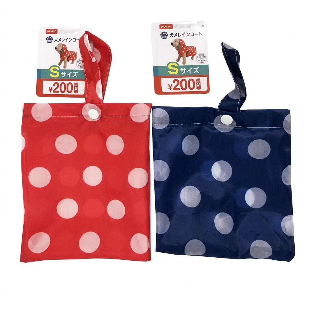 Dog Raincoat Dot Patterned Waterproof Jacket, Assorted (1Pc)