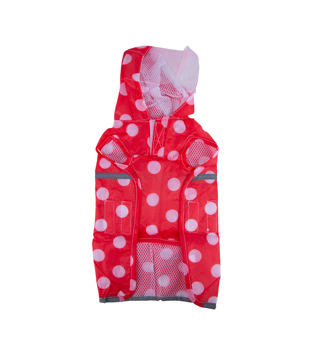 Dog Raincoat Dot Patterned Waterproof Jacket, Assorted (1Pc)