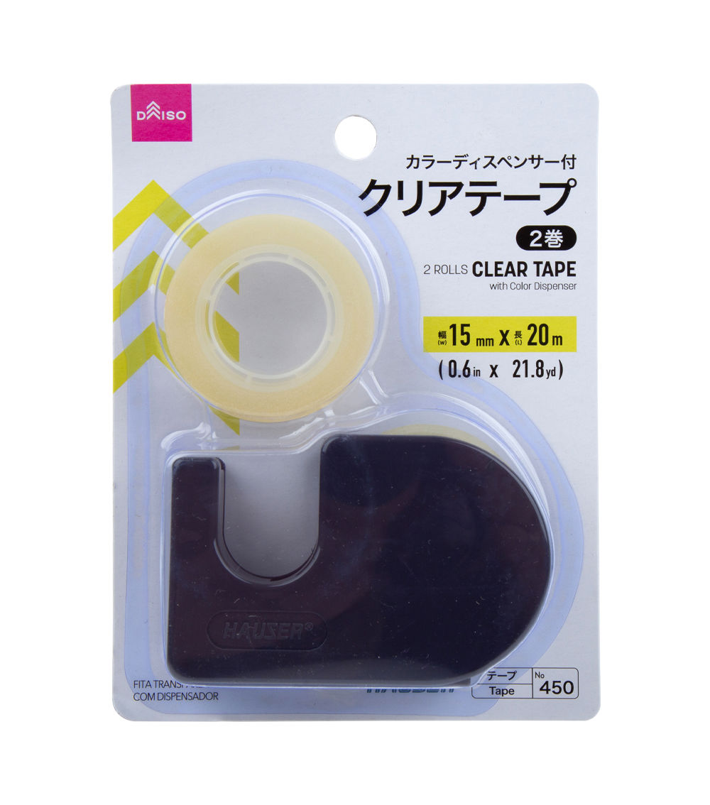 Clear Tape 2 Rolls with Color Dispenser