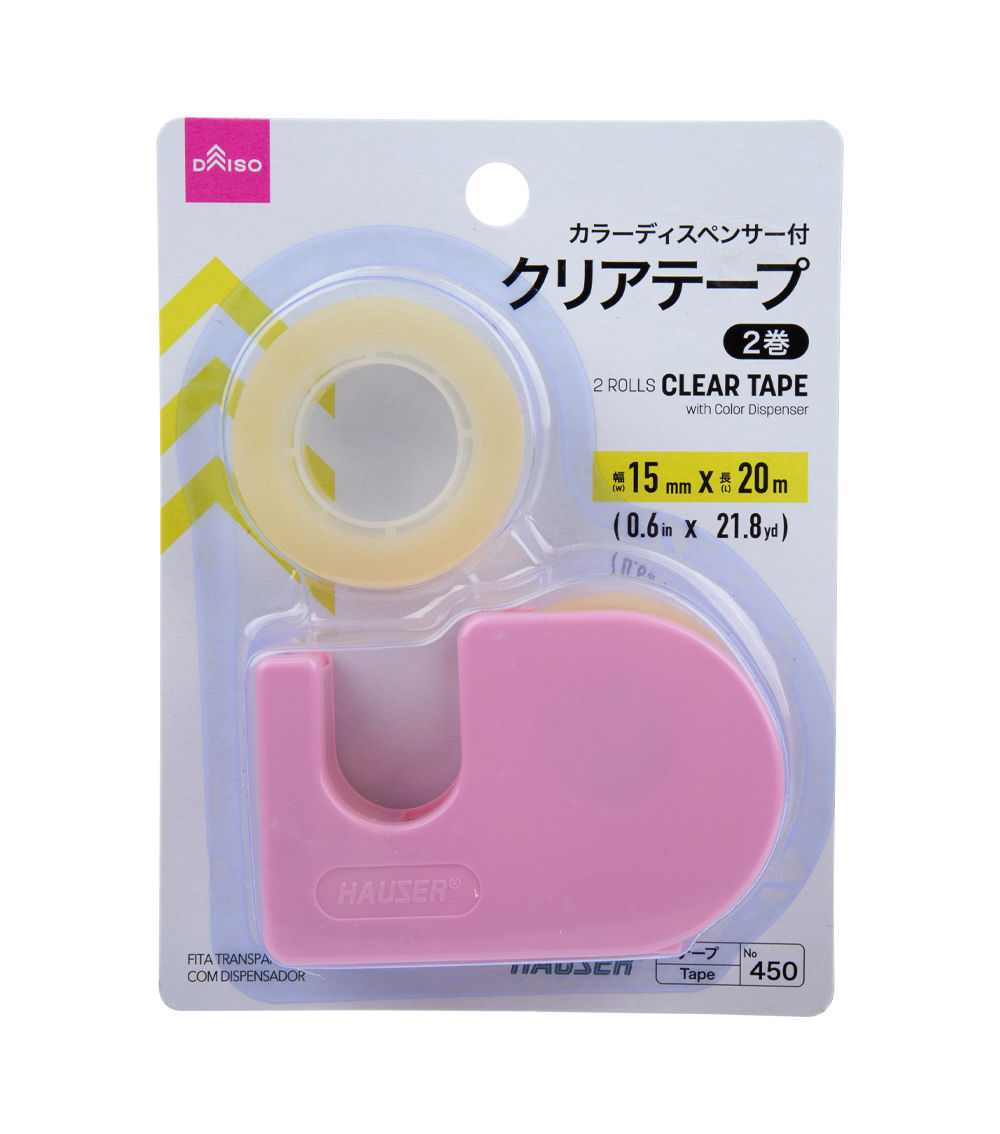 Clear Tape 2 Rolls with Color Dispenser