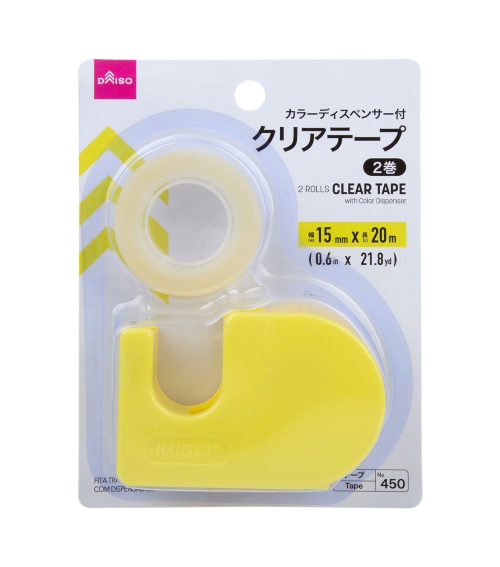 Clear Tape 2 Rolls with Color Dispenser