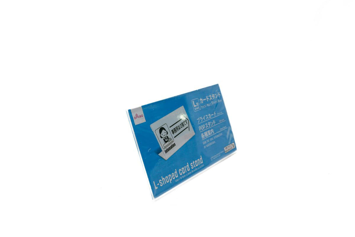 L-Shaped Card Stand, Clear (11x6 cm)