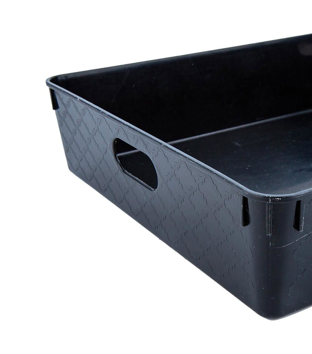 A4 Moroccan Pattern Basket, Black