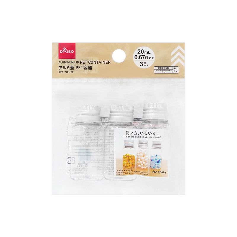 3-Pieces 20ml Aluminum Lid Container