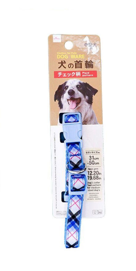 Dog Collar with Plaid Pattern (Medium Dogs), Assorted (1Pc)
