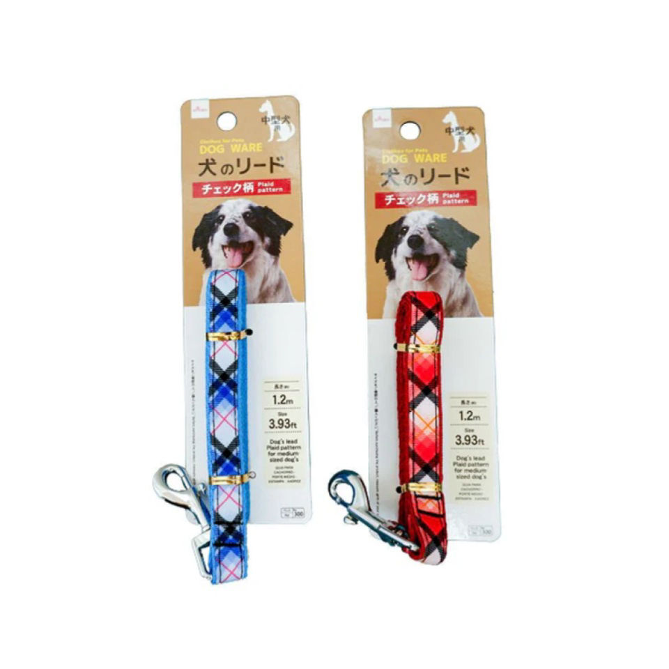 Plaid Pattern Dog Lead for Medium Dogs, Assorted (1Pc)