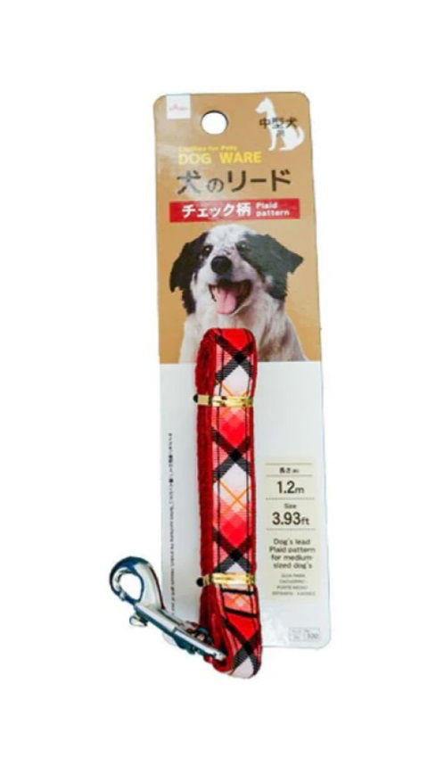 Plaid Pattern Dog Lead for Medium Dogs, Assorted (1Pc)