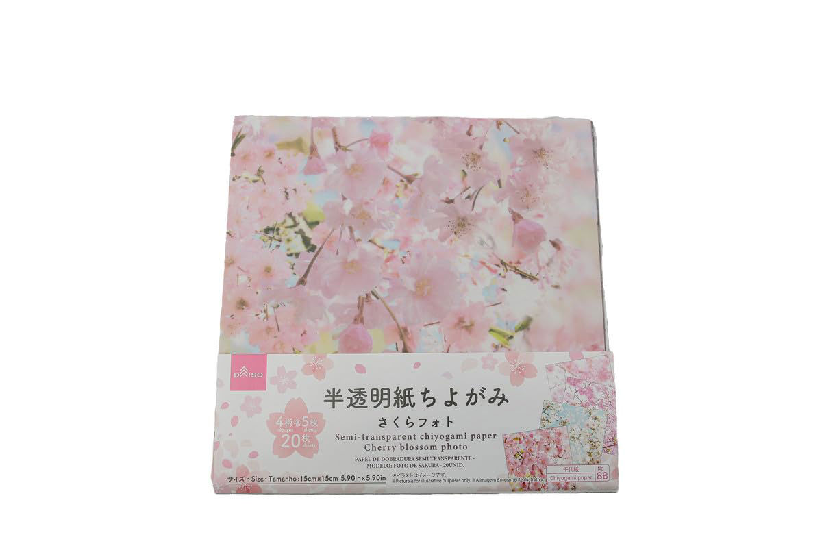 Semi-Transparent Cherry Blossom Photo Chiyogami Paper – 20 S