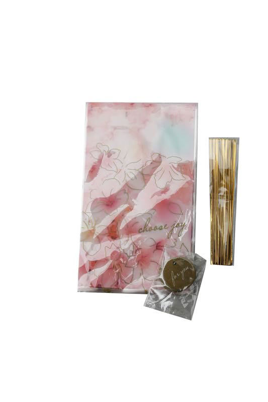 Clear Plastic Bag – Cherry Blossom (Pack of 22)