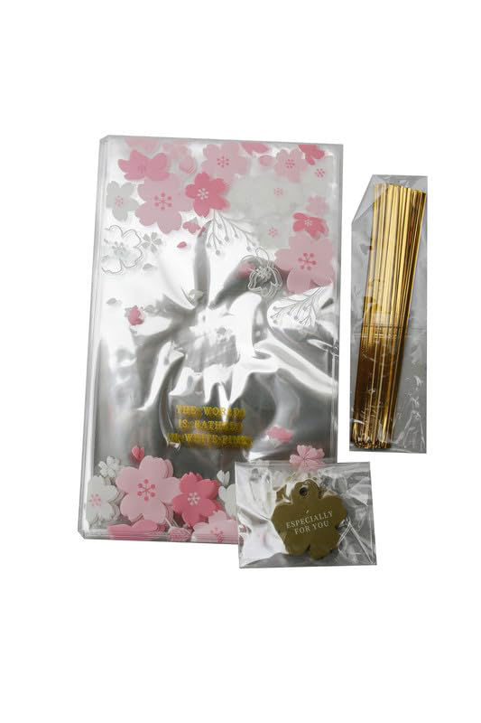 Clear Plastic Bag – Cherry Blossom (Pack of 22)
