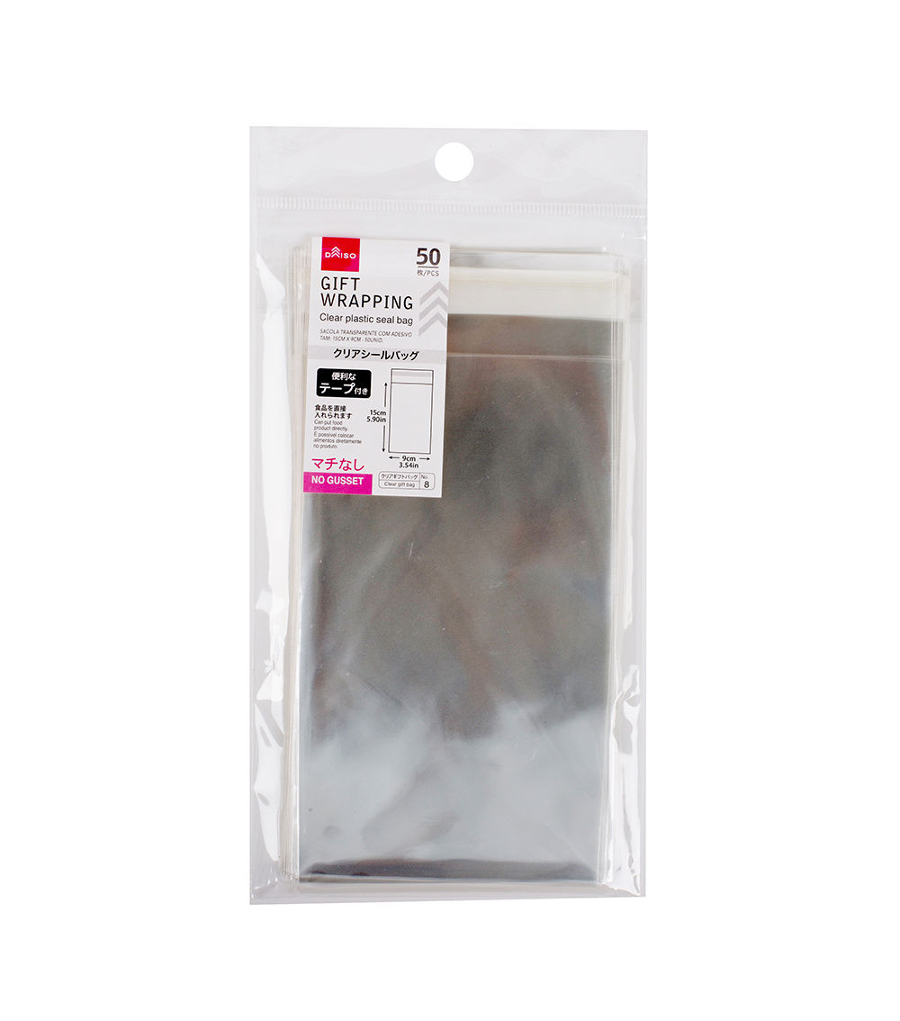 50-Piece Clear Plastic Seal Bag Set – Transparent